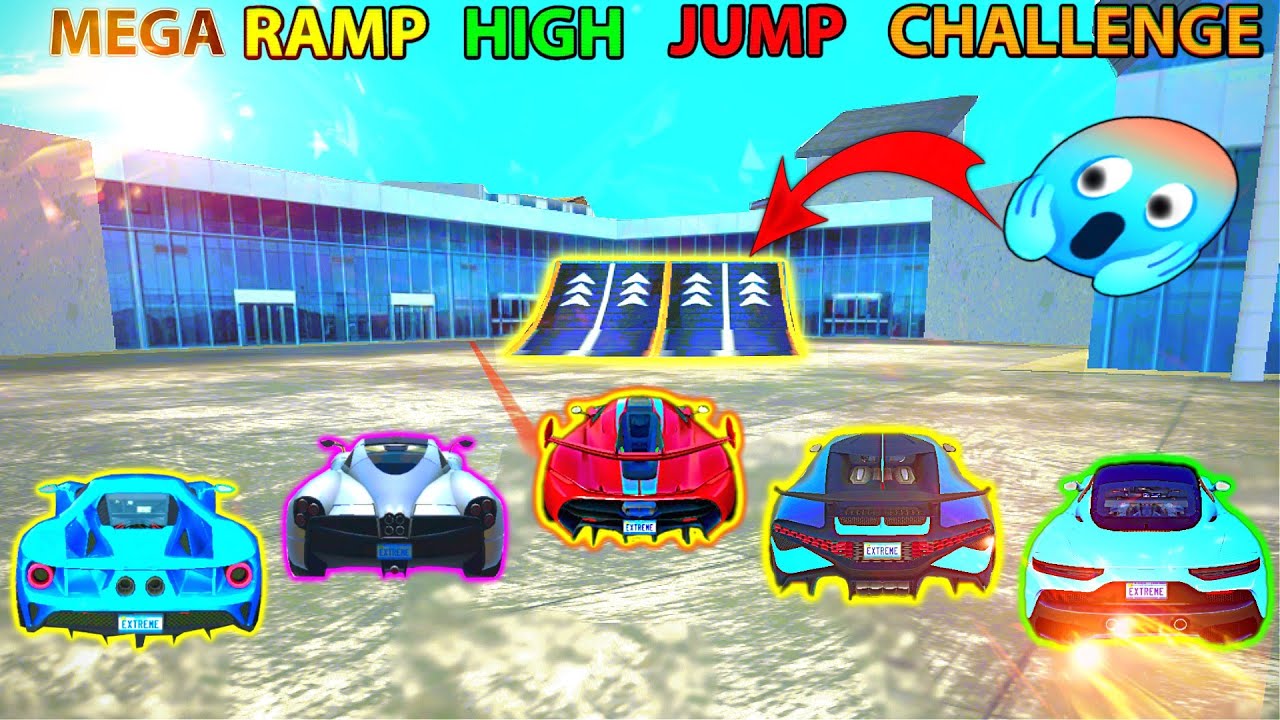 Extreme Car Driving Simulator - 5 Super Fastes Cars Mega Ramp Jump Challenge - Driving With Kcd