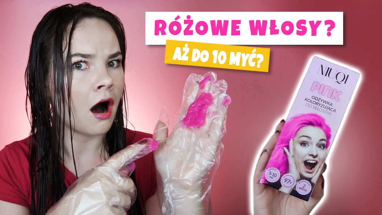 RÓŻOWA ODŻYWKA KOLORYZUJĄCA NIUQI z Biedronki na ciemnych włosach! Czy BĘDĄ RÓŻOWE? | TEST