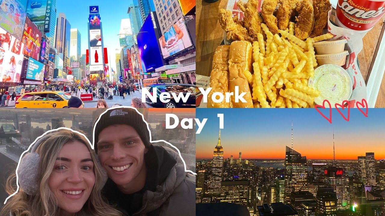 New York Day 1 | Top of the Rock | Times Square 🌇🍔🍟