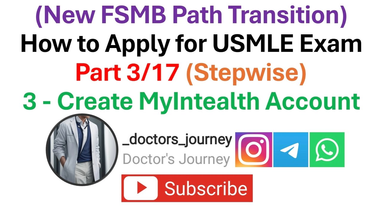[USMLE] Часть 3/17. Подача заявки на USMLE | 3 - Создание учетной записи MyIntealth