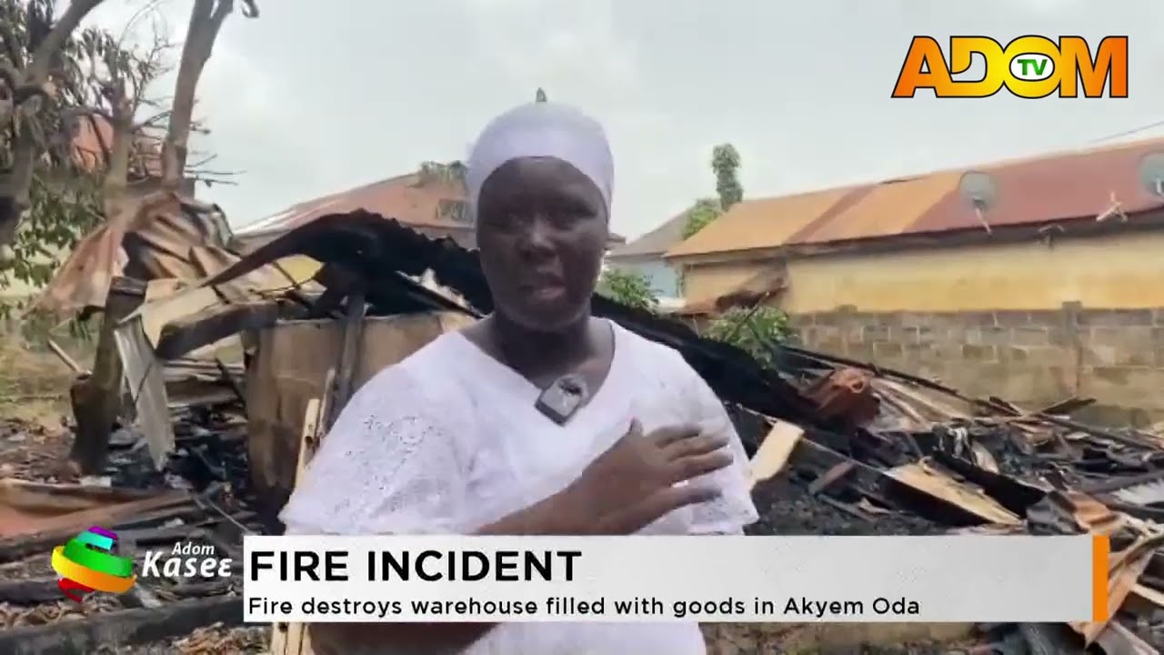 Fire Incident: Fire destroys warehouse filled with goods in Akyem Oda