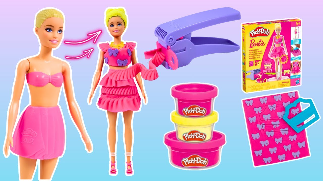 Let's Dress Up Barbie with Play Doh Ruffles & Bows Designer Set!