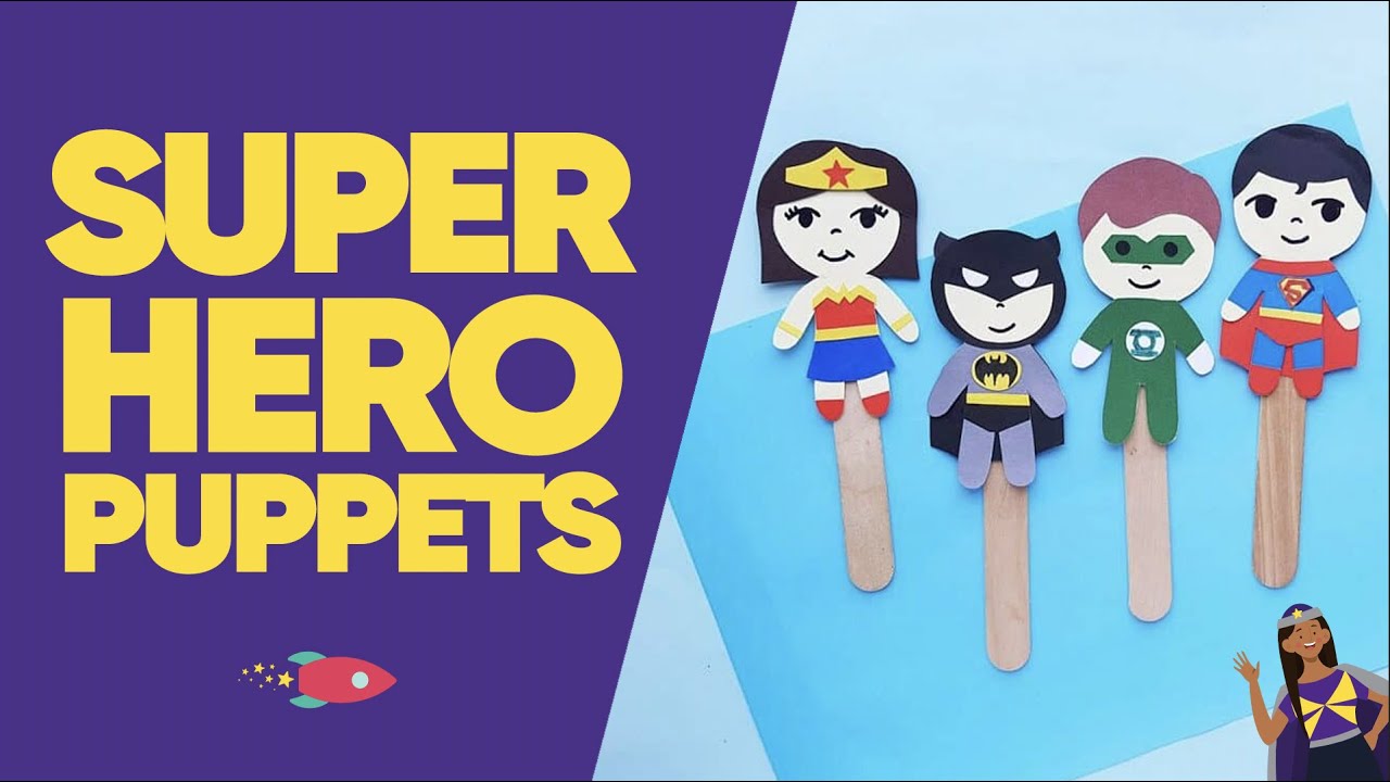 How To Make A Superhero Puppet #HowToMakePuppets #KidsCraft #KidsArt
