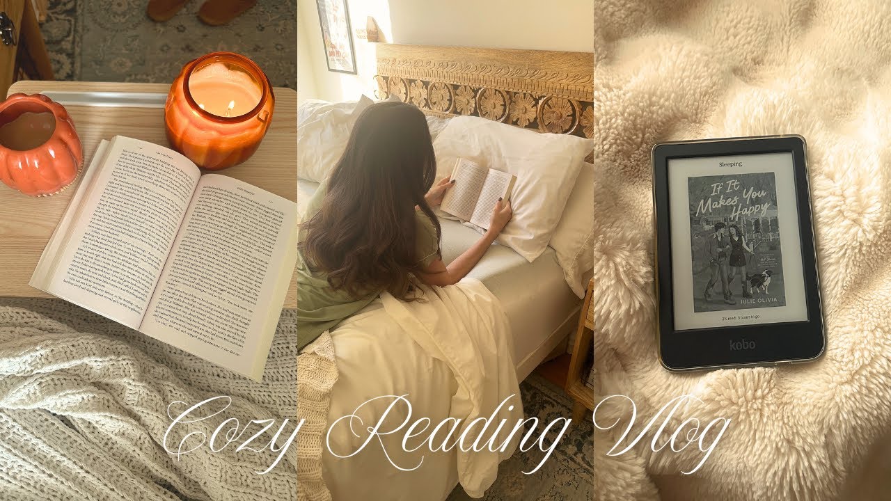 cozy reading vlog 📖☕️☁️ rainy days, bookstores, baking & more