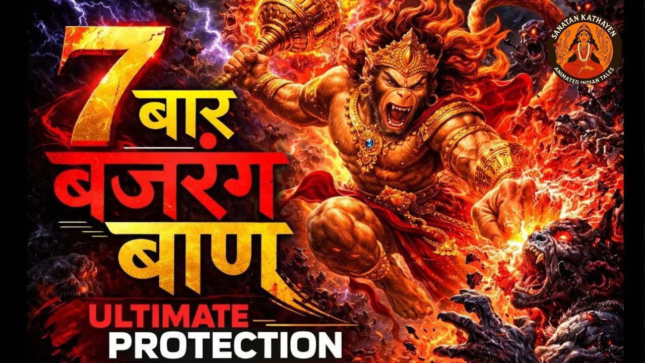 श्री बजरंग बाण (7 बार) | Shri Bajrang Baan 7 Times | 4K Animation | Remove All Negative Energy
