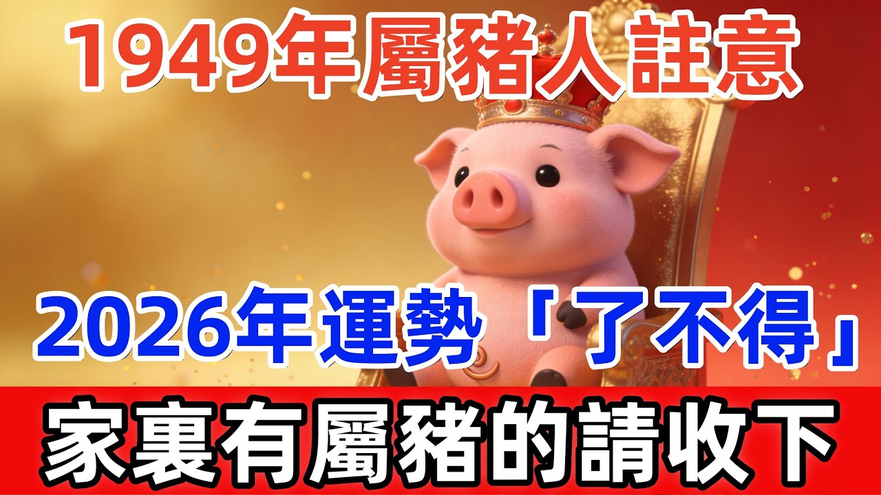 1959年屬豬人註意！己亥木豬迎來驚天好事，2026年運勢「了不得」！家裏有屬豬的請收下！#尘缘 #风水 #生肖運勢 #生肖 #生肖命裡 #生肖運程 #命理