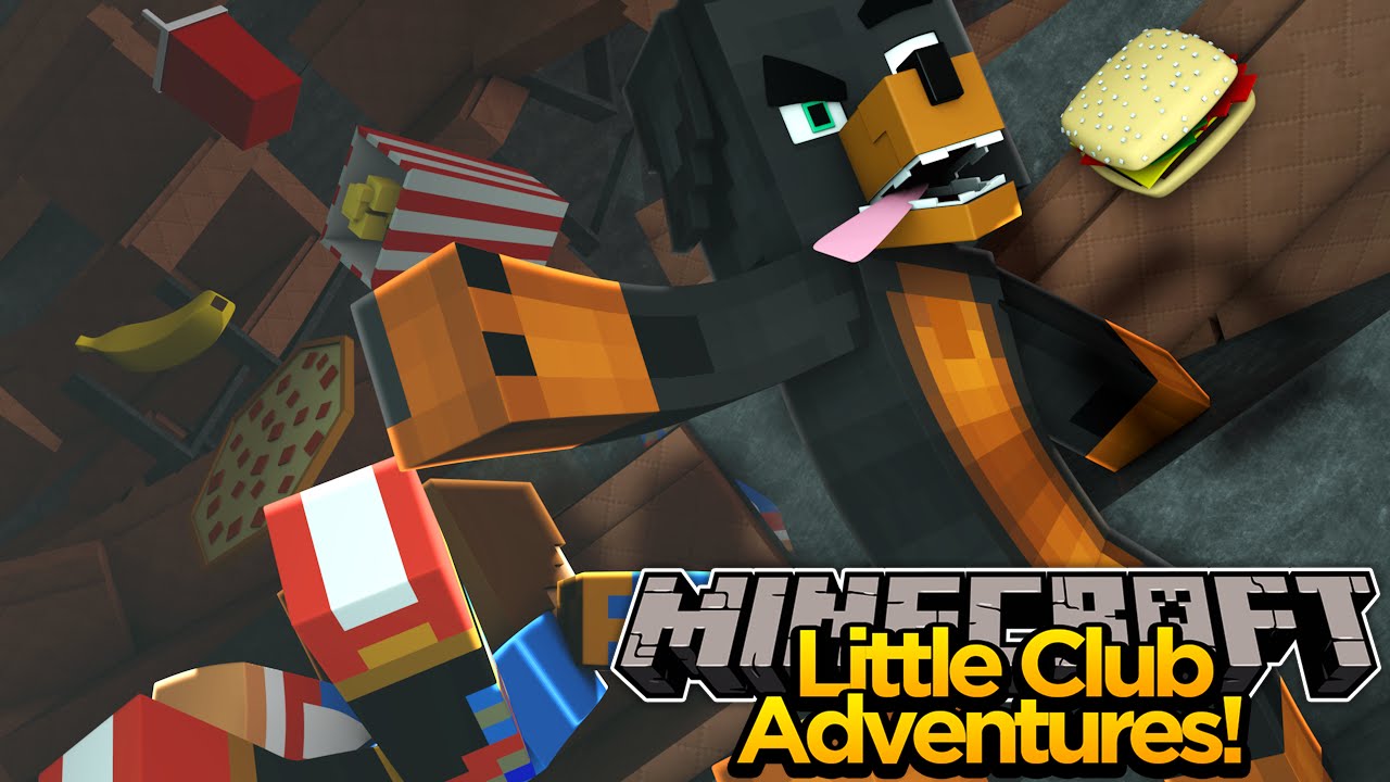Minecraft Little club Adventures - Little Donny & Donut TRAPPED IN A MOVIE!!!