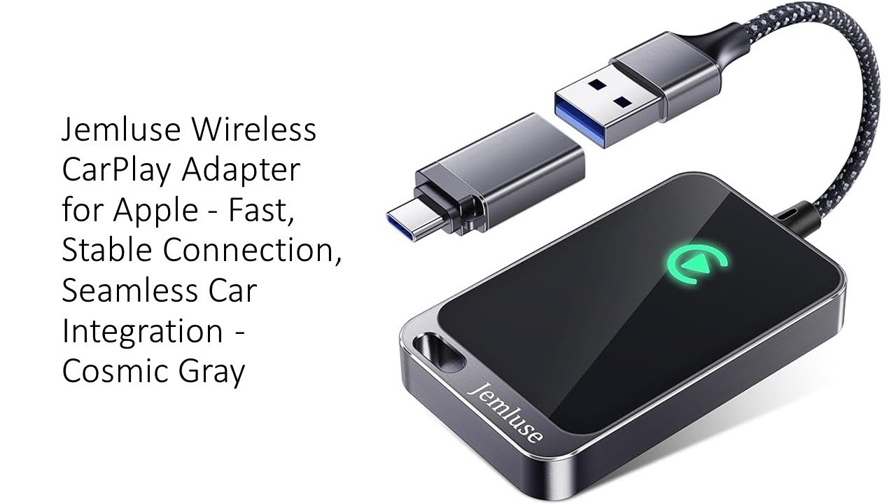 Jemluse Wireless CarPlay Adapter for Apple - Fast, Stable Connection, Seamless Car Integration