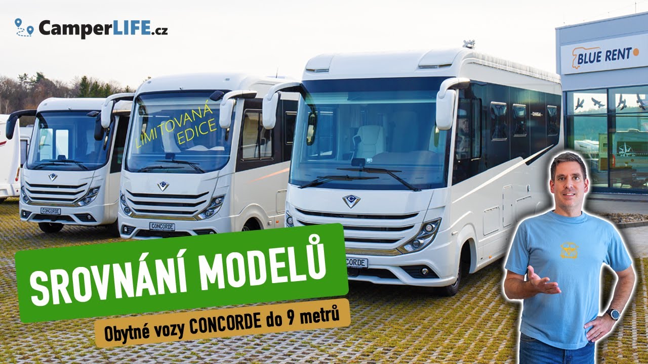 SROVNÁNÍ MODELŮ: Obytné automobily CONCORDE do 9 metrů