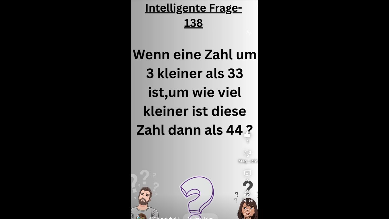 🔴Chemiekolik | Intelligente Frage-138| Viel Erfolg 👍 viel Spaß 😉