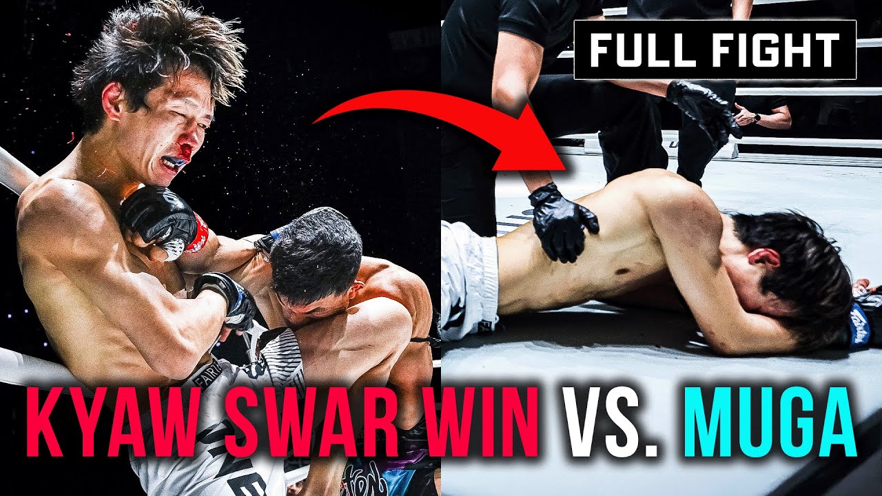 Knockdowns FRENZY 👊👊👊👊 Kyaw Swar Win 🇲🇲 vs. Muga 🇯🇵 | Muay Thai Full Fight