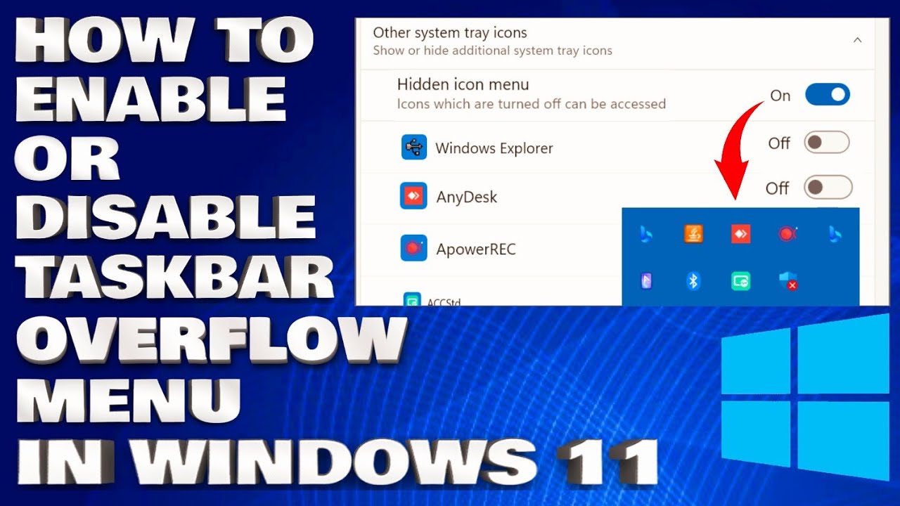 How To Enable or Disable Taskbar Overflow Menu in Windows 11