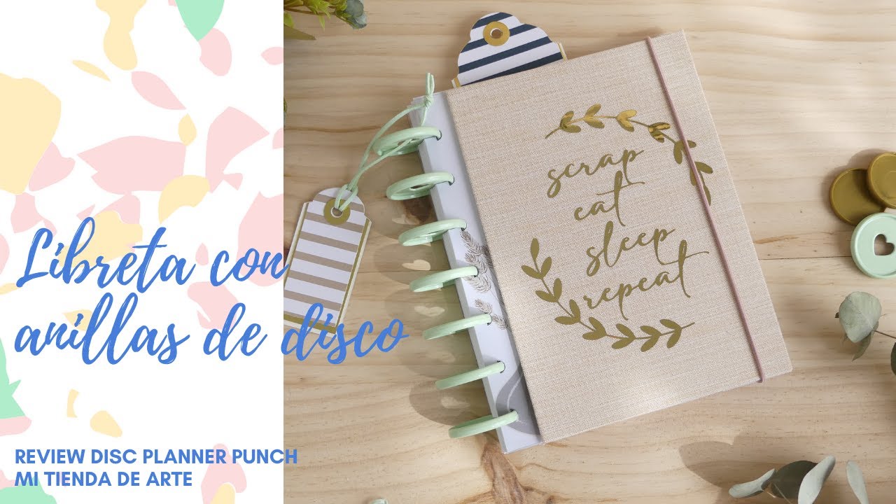 LIBRETA CON ENCUADERNACIÓN ANILLAS DE DISCO - REVIEW PLANNER DISC PUNCH @craftelieronlinestore