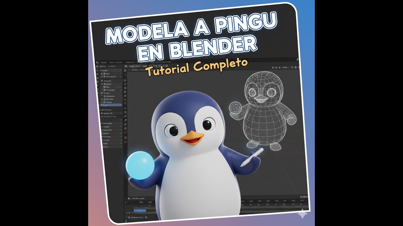 Construye un Pingu con Subdivision Surface y simetria en blender