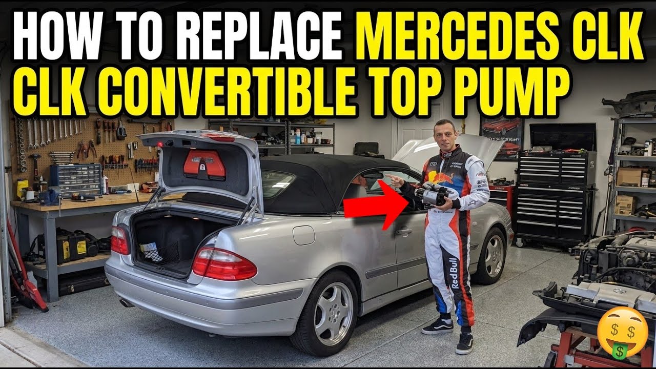 Как заменить/снять насос механизма складывания крыши кабриолета Mercedes CLK W208 CLK320 CLK430 C...
