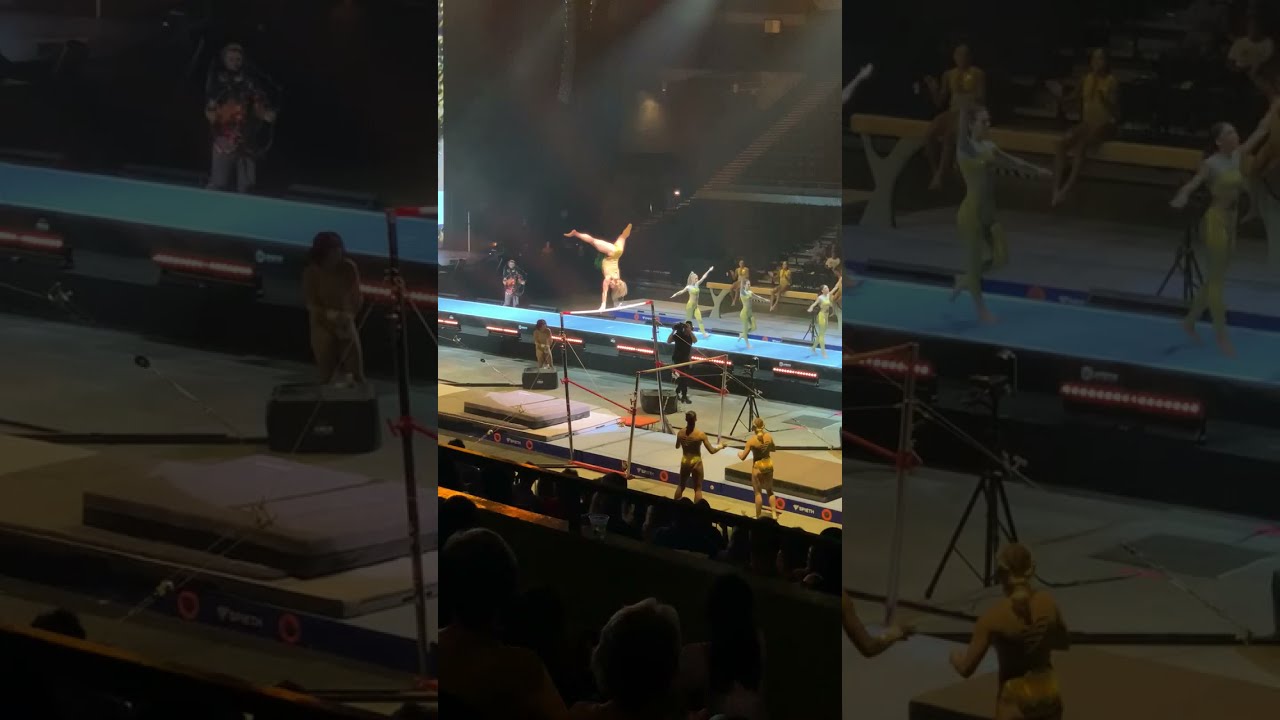 Simone Biles flips to BTS' Dynamite @ Gold Over America Tour!