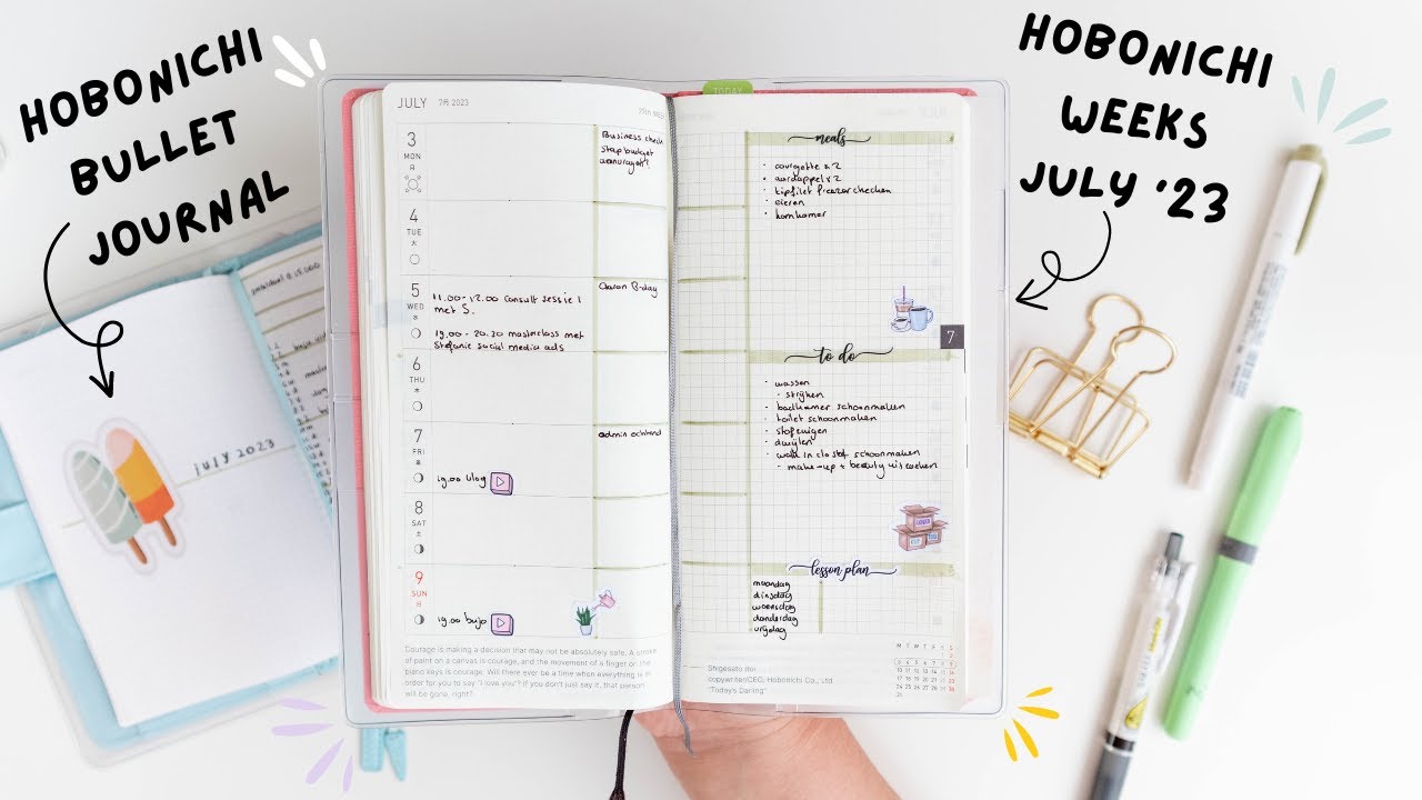 Practical Planning | Hobonichi weeks and Hobonichi A6 bullet journal | July 2023 Setup