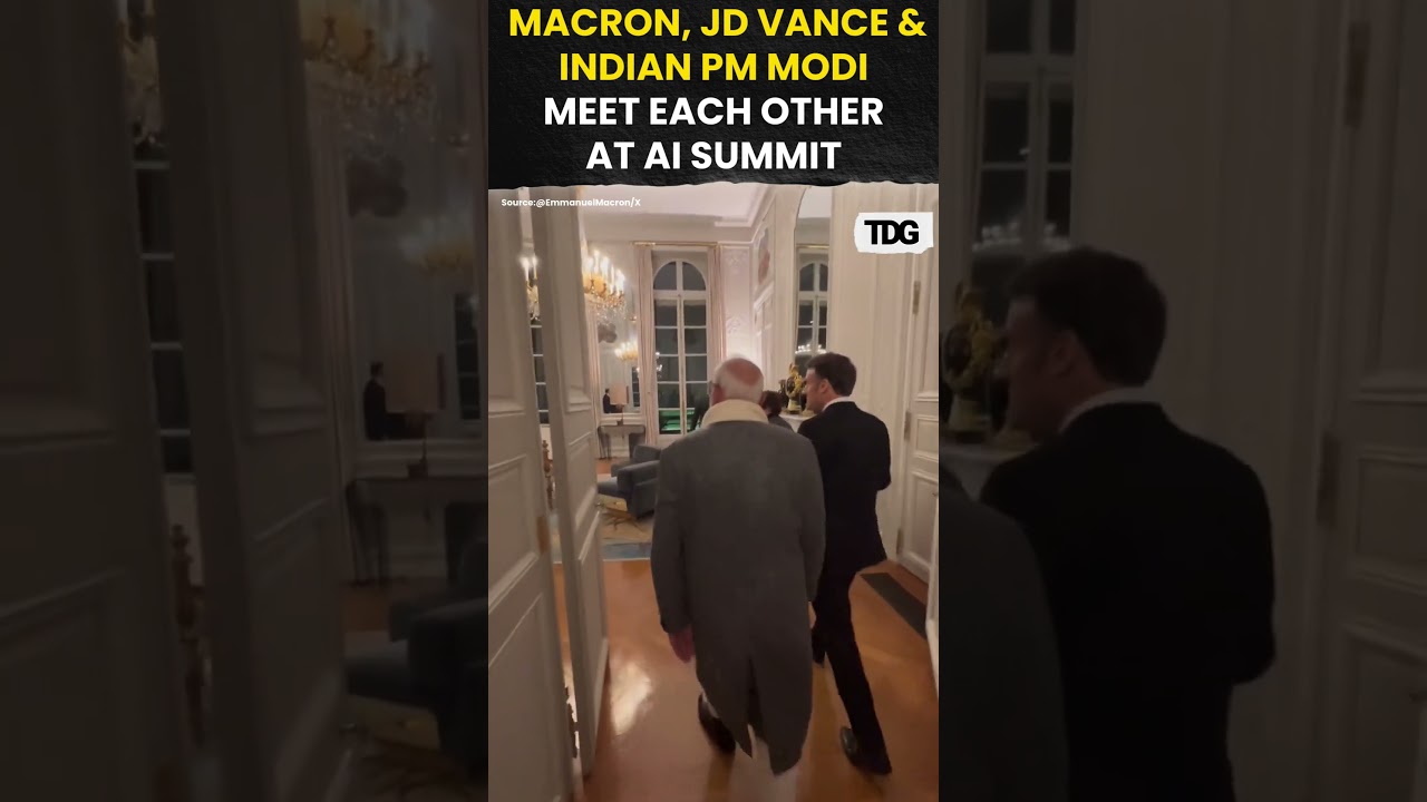 #watch | Macron Hosts Dinner Meeting: PM Modi Meets JD Vance Ahead of US Visit