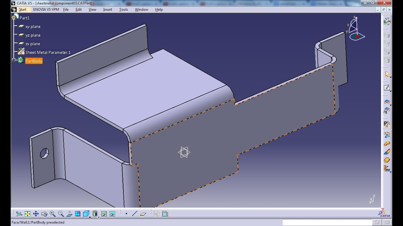 Catia V5 Tutorial|Flanged Hole Stamp|Sheetmetal Workbench