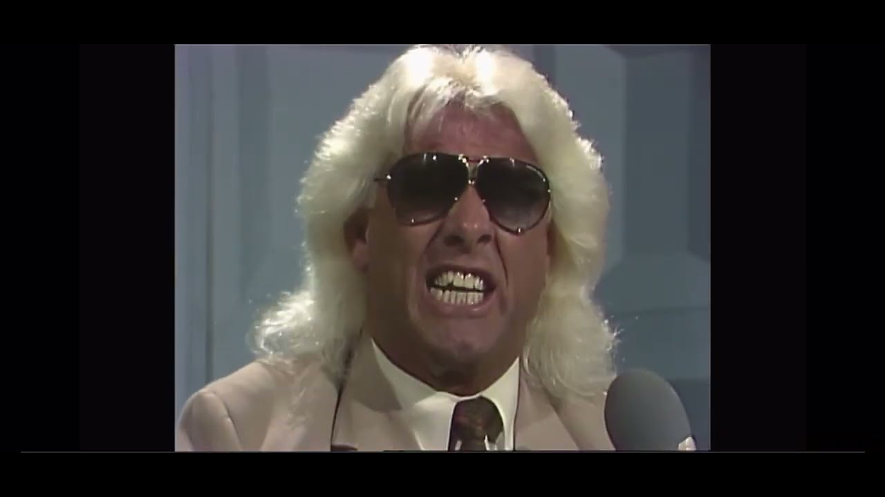 Ric Flair with a message for Ricky 'The Dragon' Steamboat on World Championship Wrestling (4/1/89)