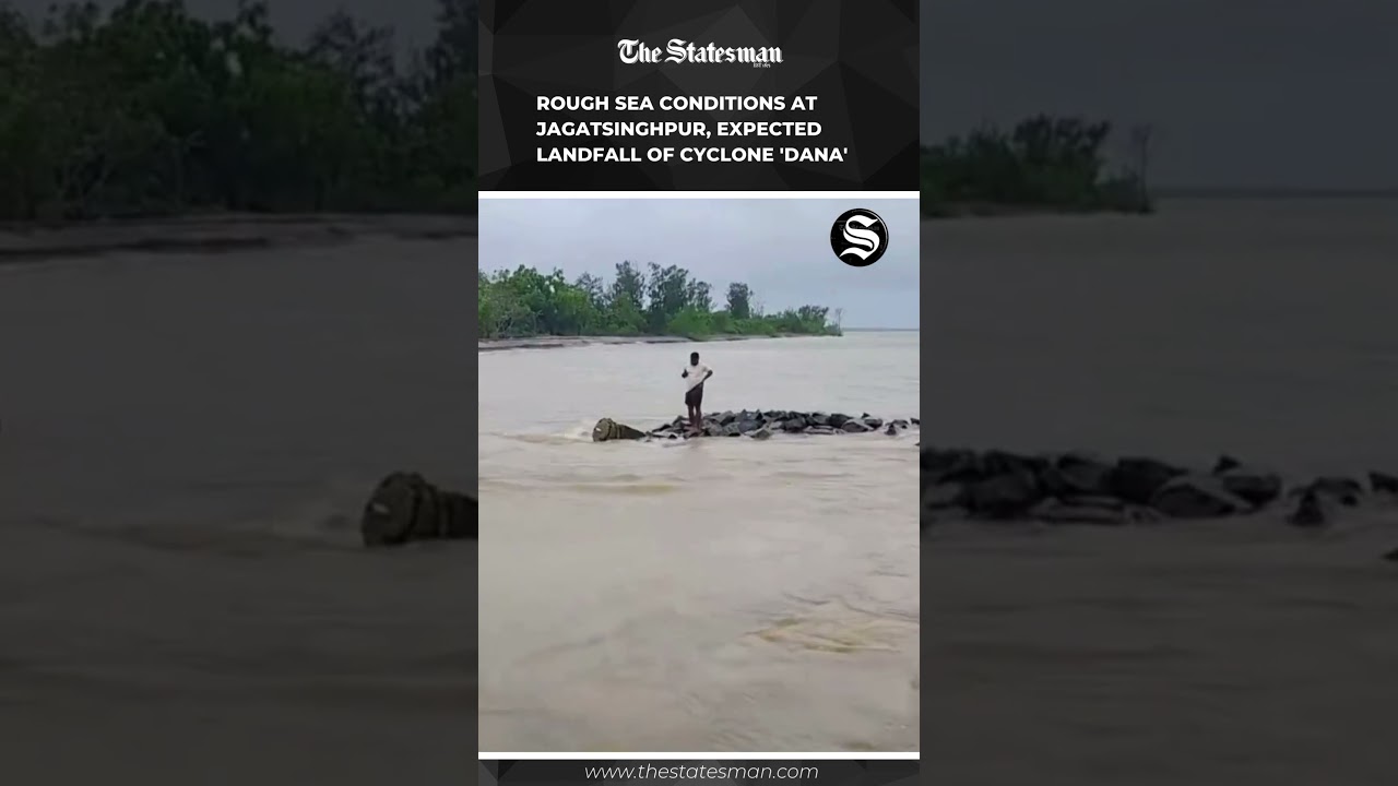 Rough Sea Conditions at Jagatsinghpur Ahead of Cyclone 'Dana' Landfall