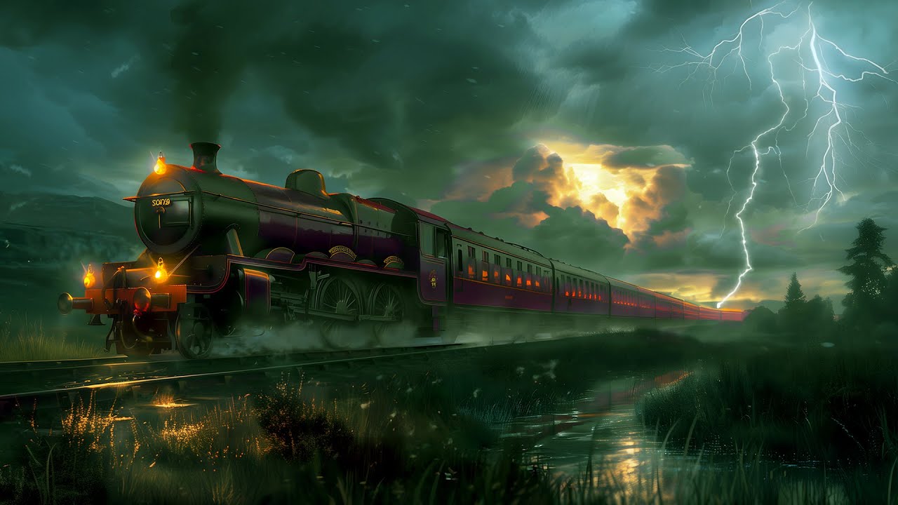 Thunderstorm During a Solo Night Train Ride  | RDR2 ASMR