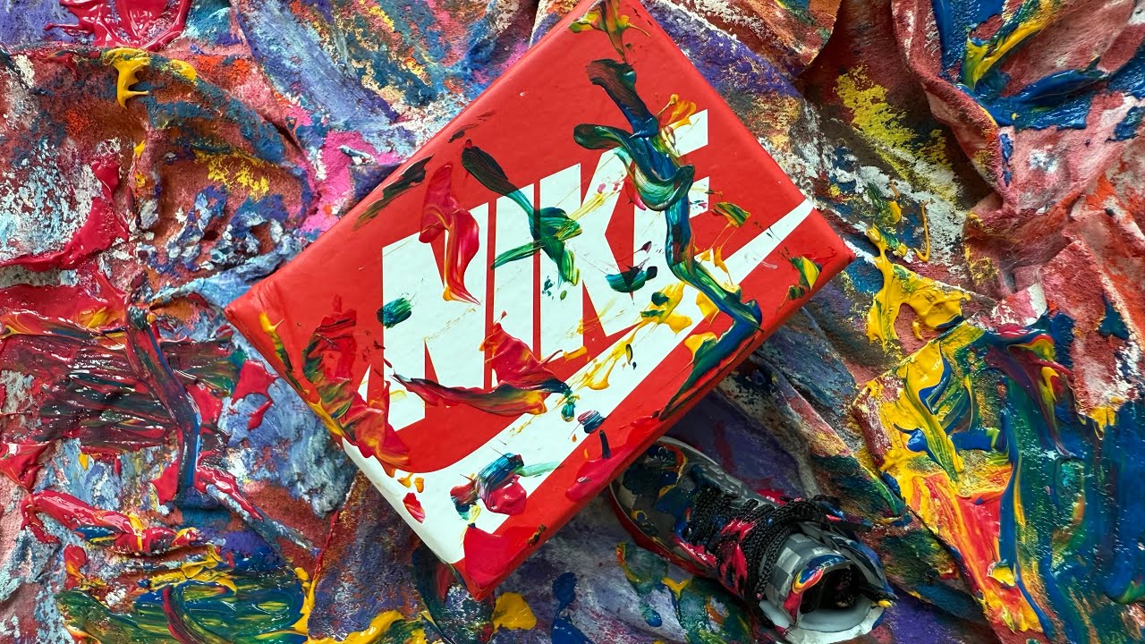 NIKE SNEAKERS ON CANVAS &ndash; Unique Mix Media Painting Process | Street Art Style