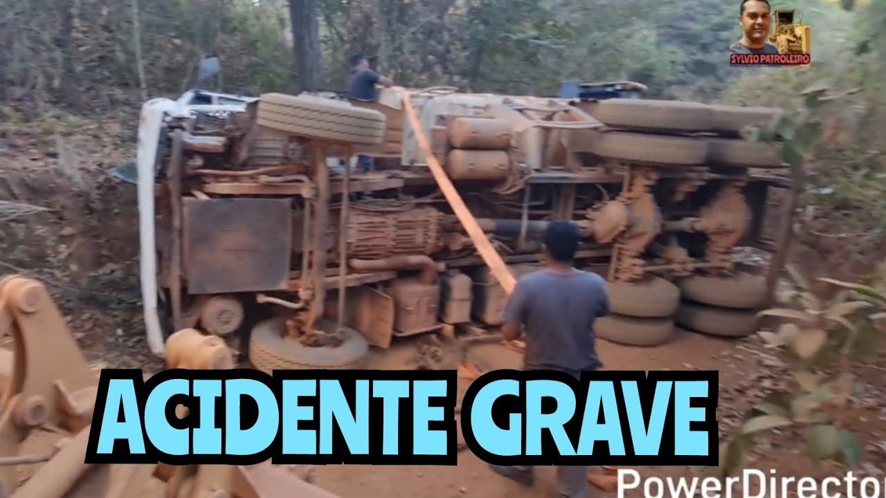 ACIDENTE GRAVE / CAÇAMBA / Motoniveladora caterpillar 120k grader niveleuse patrola operador