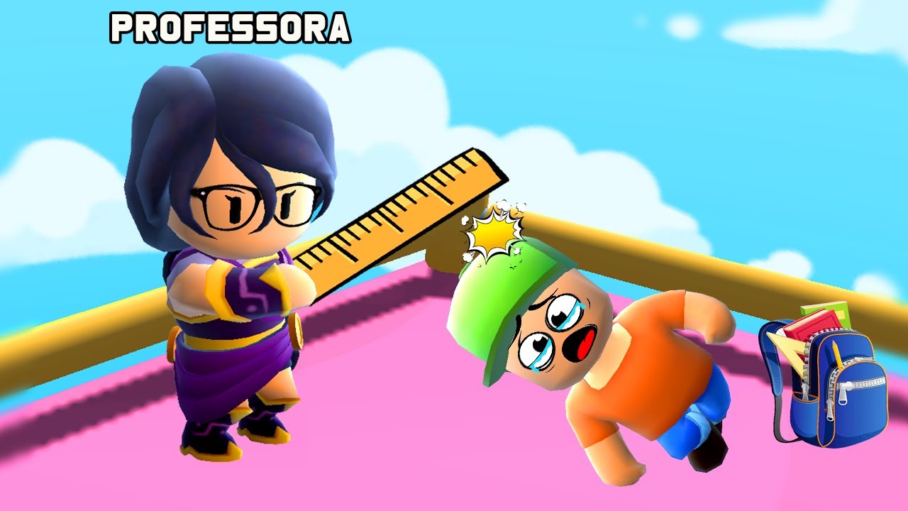 JOGUEI STUMBLE GUYS NA ESCOLA E A PROFESSORA DESCOBRIU!