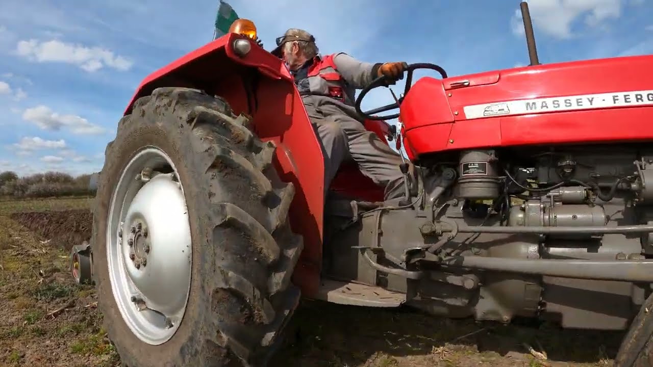 1968 Massey Ferguson 135 2.5 Litre 3-Cyl Diesel Tractor (45HP) with Lemken Plough