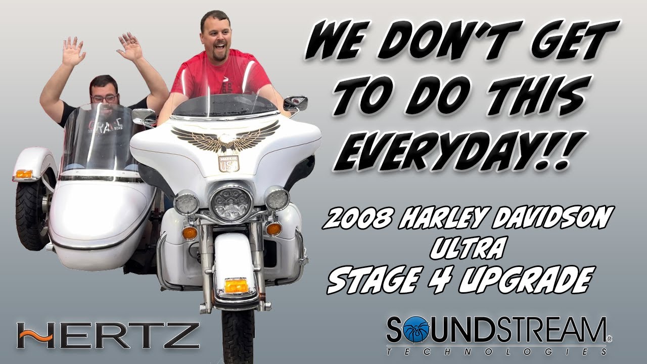 2008 Harley Davidson Ultra with Sidecar gets a Hertz Stage 4 Audio upgrade + Soundstream HDHU9813SG