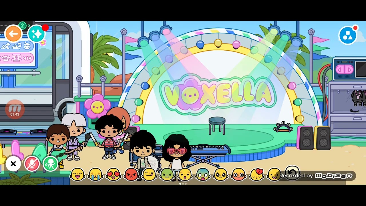 Banda divertido toca a boca world