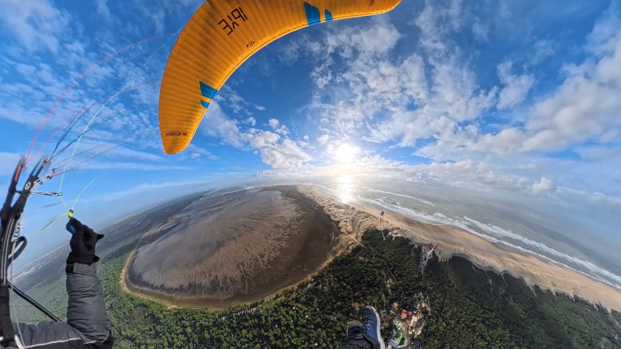 Paramoteur Air Race : tour de la baie de La Palmyre côte sauvage, retour par les marées