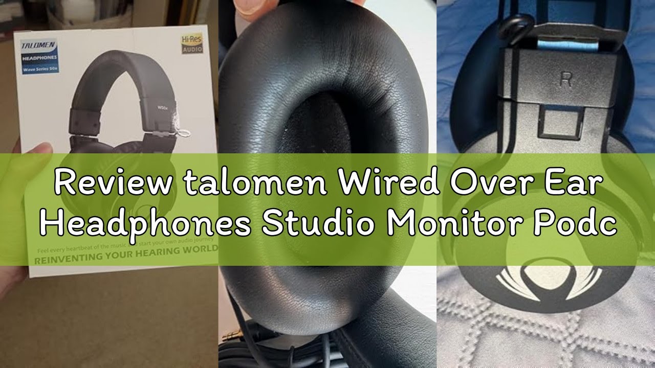 Review talomen Wired Over Ear Headphones Studio Monitor Podcast Closed Back Headsets with 50mm Neody