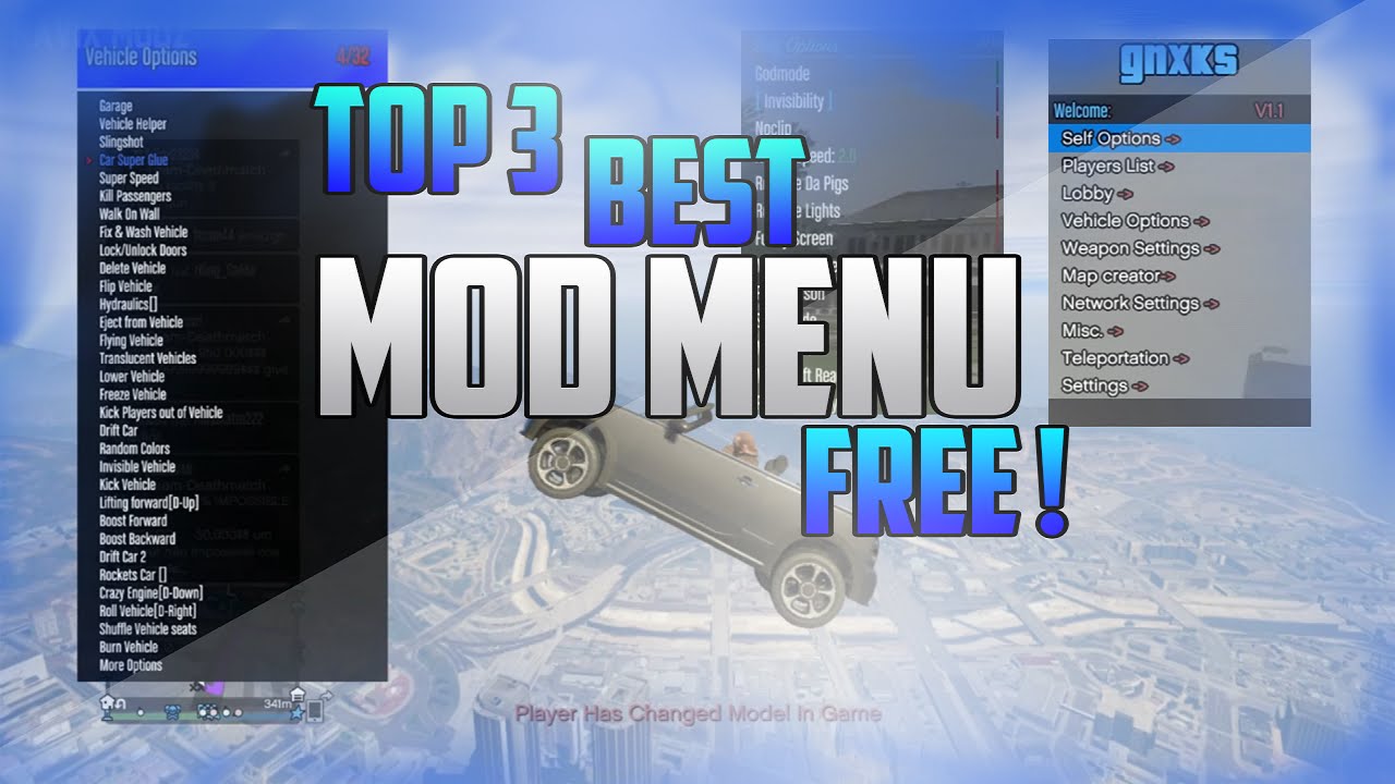 GTA 5 ONLINE - TOP 3 BEST FREE MOD MENUs | SPRX | + Download  (GTA V MODS GAMEPLAY) 1.26/1.27/1.28