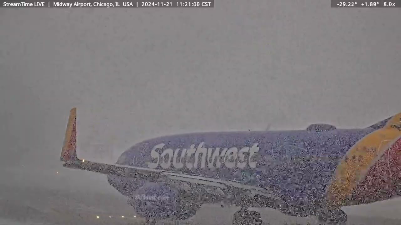 Midway Airport Chicago, a Snow Day on Nov 21st, 2024