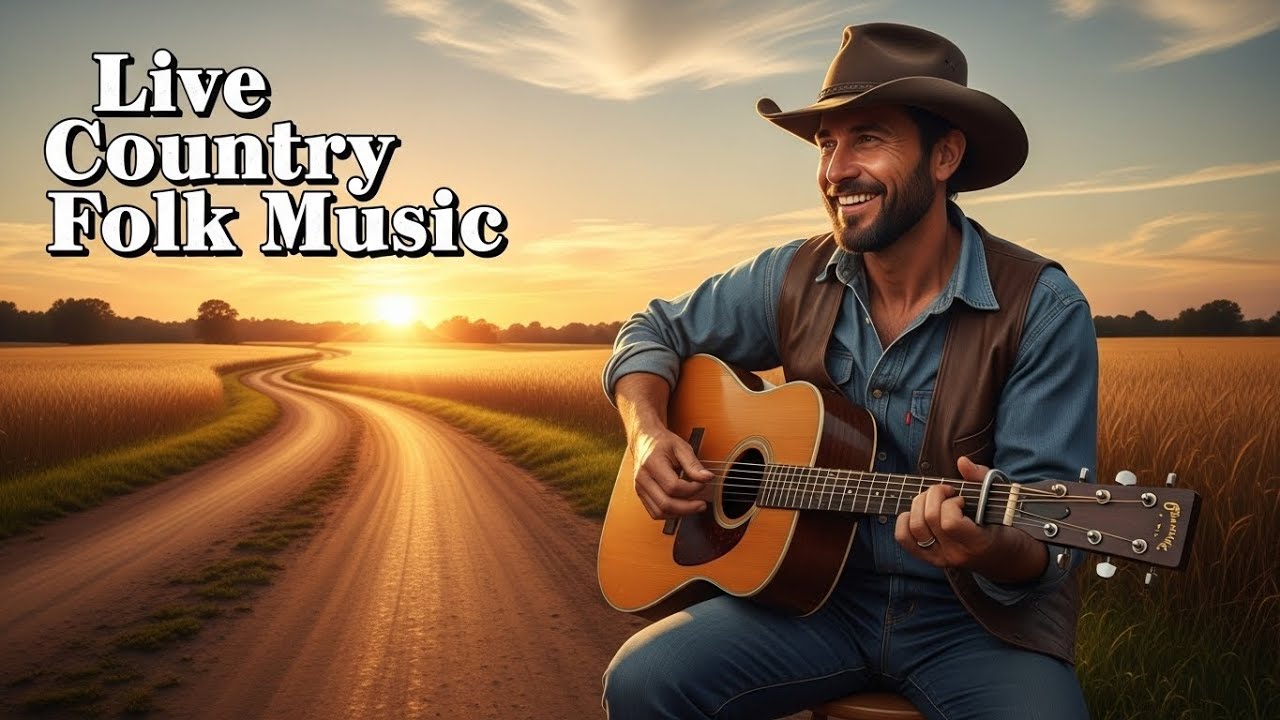 Live Folk Country Music Streaming with Rustic Acoustic Sound and Open Road Feel