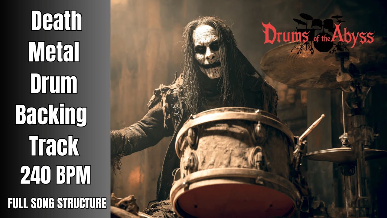 Death Metal Drum Backing Track 240 BPM | Extreme Blast Beats | Royalty Free Drum Loop