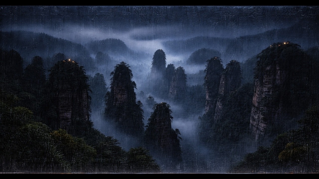 Soothing Rain Over The Zhangjjajie Mountains |NO ADS| ASMR for deep sleep