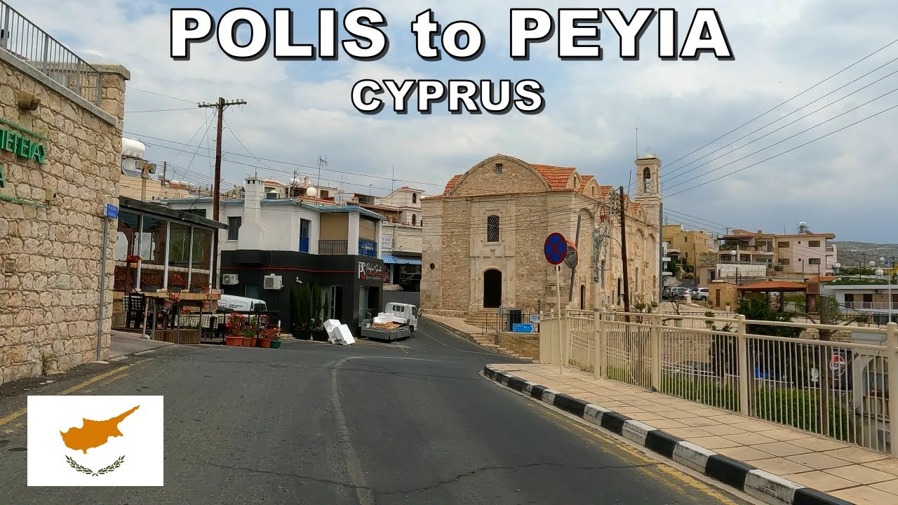 DRIVING from POLIS TOWN to PEYIA *PEGEIA* TOWN in CYPRUS * 4K (60fps)