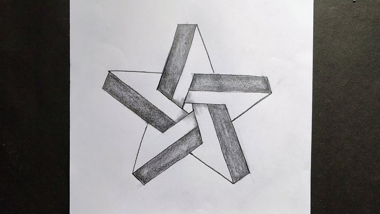 How to Draw 3D Impossible Star | Pencil Sketch | Easy Step by Step