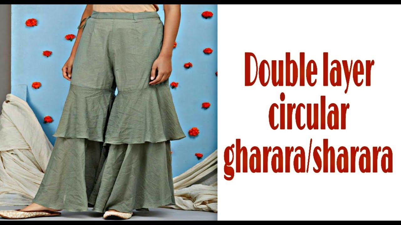 Double layer circular gharara/shrara/Ruffle palazzopant[cutting&stitching]