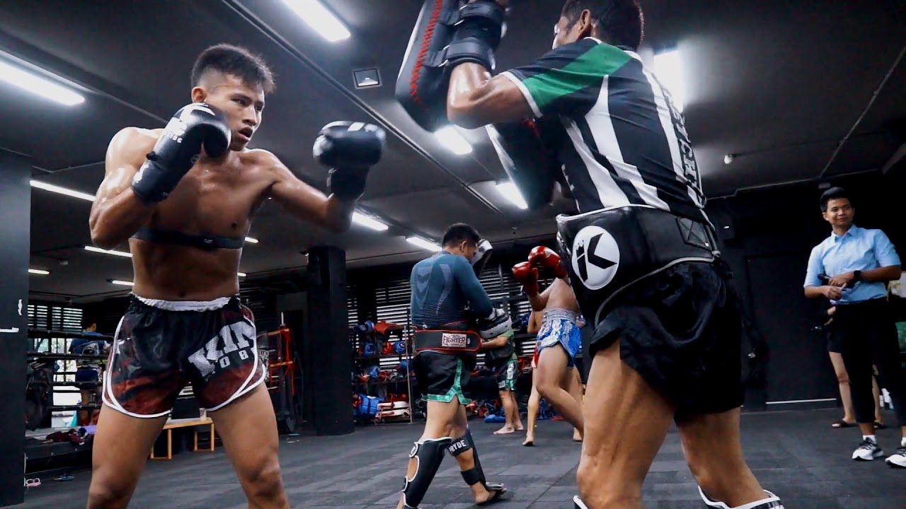 Elite level Muay Thai pads at Petchyindee Academy