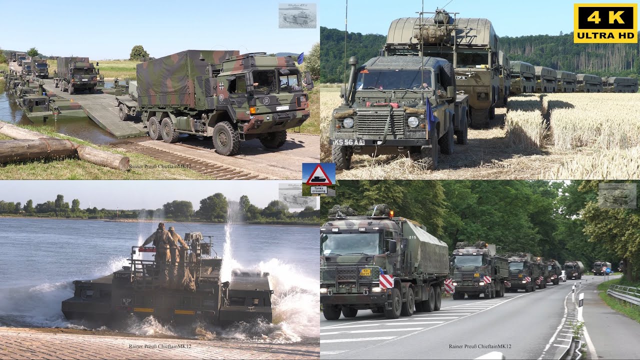 Der komplette Film! Bundeswehr Manöver Grand Crossing 2025 Kriegsbrücken über Rhein und Weser