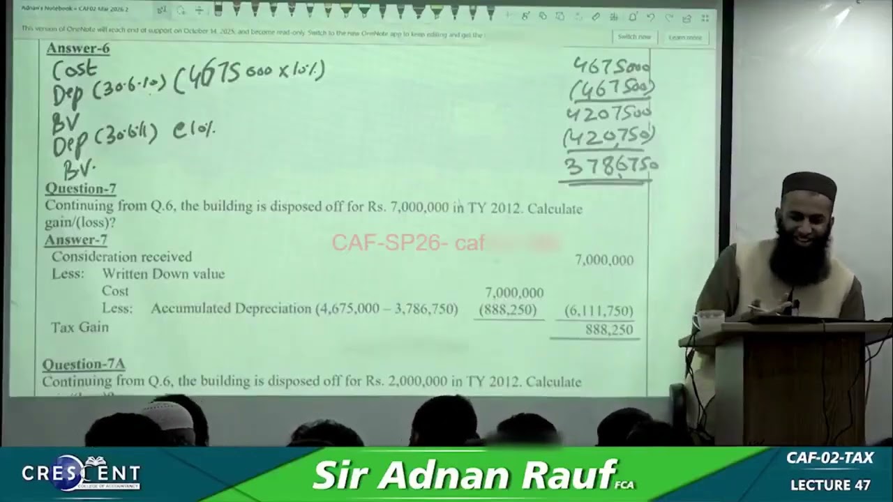 CAF 2 TAX Lecture 47 (Ch 8) Adnan Rauf Crescent College (MARCH ATTEMPT) | FAS CA PK | CA Zain Mirza