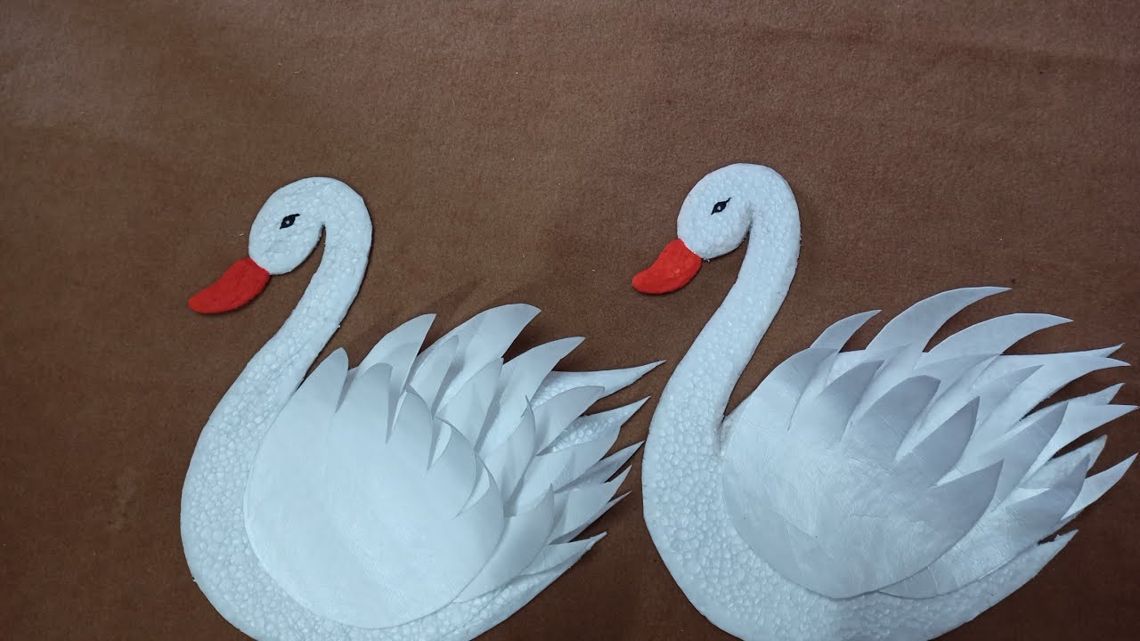 || How to make thermocol swan for decoration ||