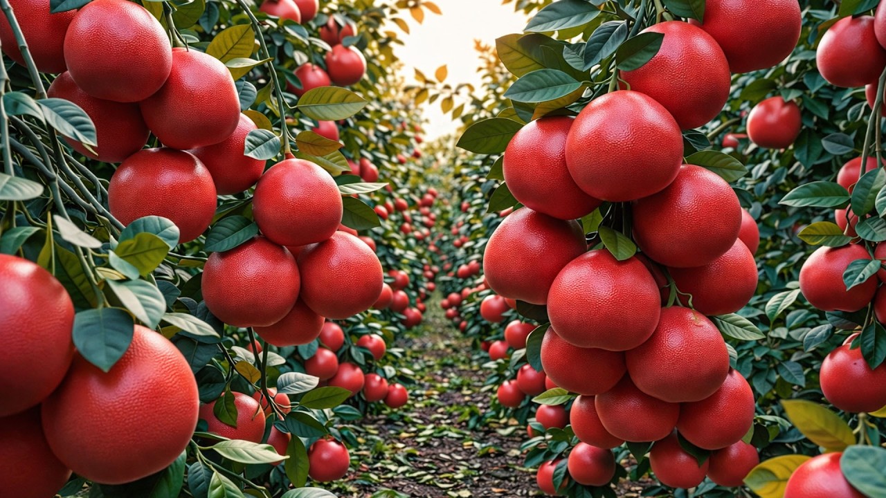 How Ruby Red Pomelo Is Grown – From Planting to Harvest  Calm Agricultural Documentary AI assisted
