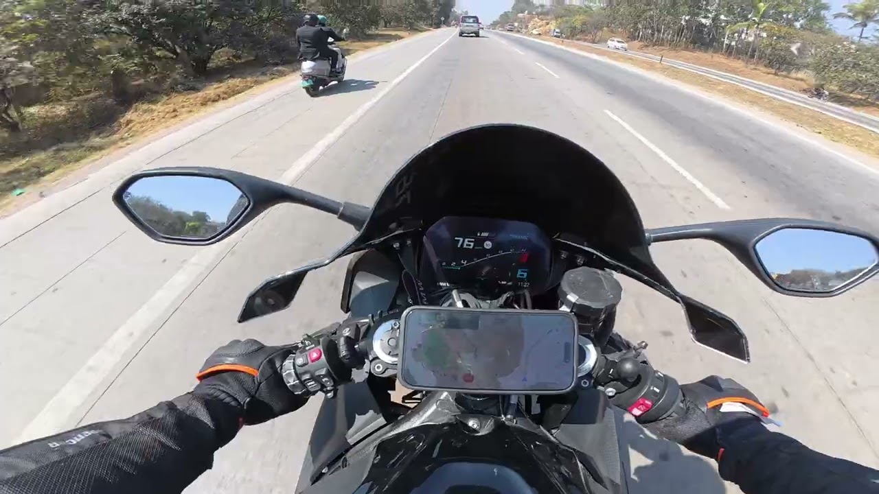 11feb2026 - BMW S1K Bangalore Biker - DavengereRide - Onward - 2 - Nice Road Towards Tumkur Road