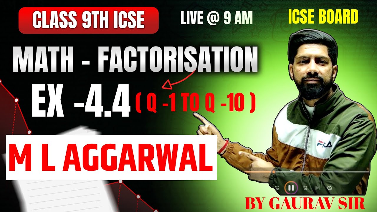 Class 9 icse factoristion | Ex - 4.4 Ml aggarwal | Ex - 4.4 Q 1 TO Q 10