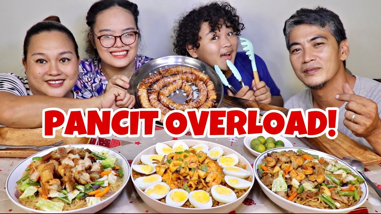 PANCIT CANTON & BIHON GUISADO + SEAFOOD OVERLOAD PANCIT MALABON + SPIRAL TURON! PHILIPPINES MUKBANG!